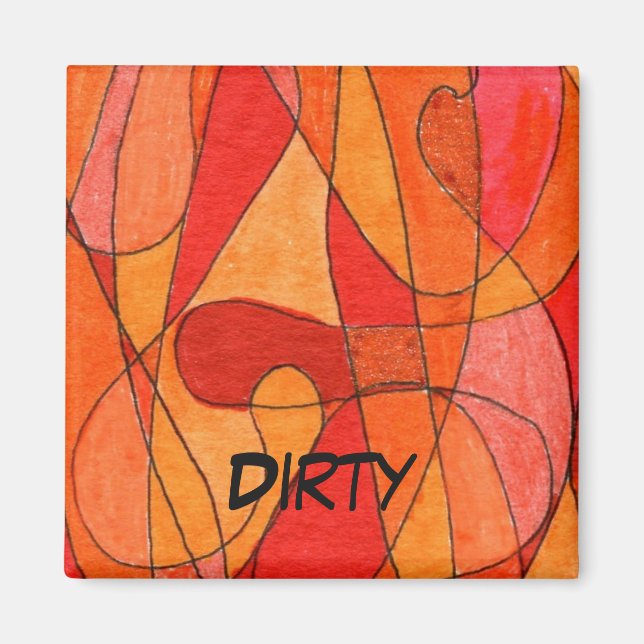 "Hot Spot" Abstract Dishwasher Status Magnet (Front)