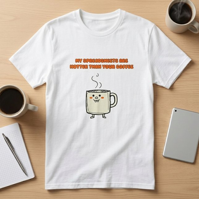 Hot Spreadsheets Office Humour Data Lover Design T-Shirt (Creator Uploaded)