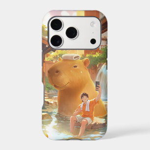 Hot Spring Moment: Giant Capybara Selfie Art