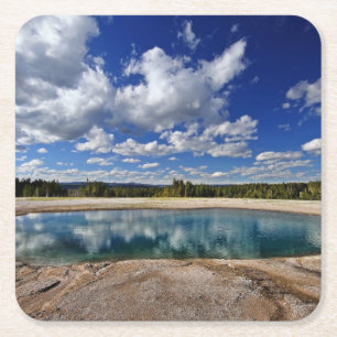 Hot Spring Square Paper Coaster