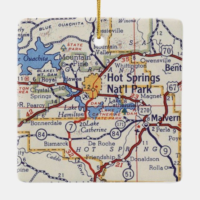 Hot Springs AR Ceramic Ornament (Back)