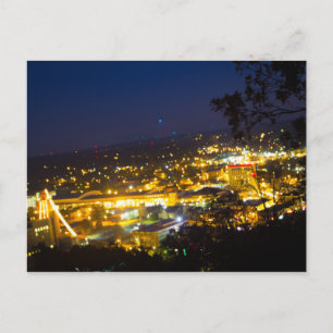 Hot Springs, Arkansas at night Postcard