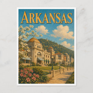 Hot Springs Arkansas Bathhouse Row GeoSaga Postcard