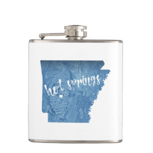 Hot Springs Arkansas Wood Grain Hip Flask