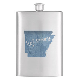 Hot Springs Arkansas Wood Grain Hip Flask