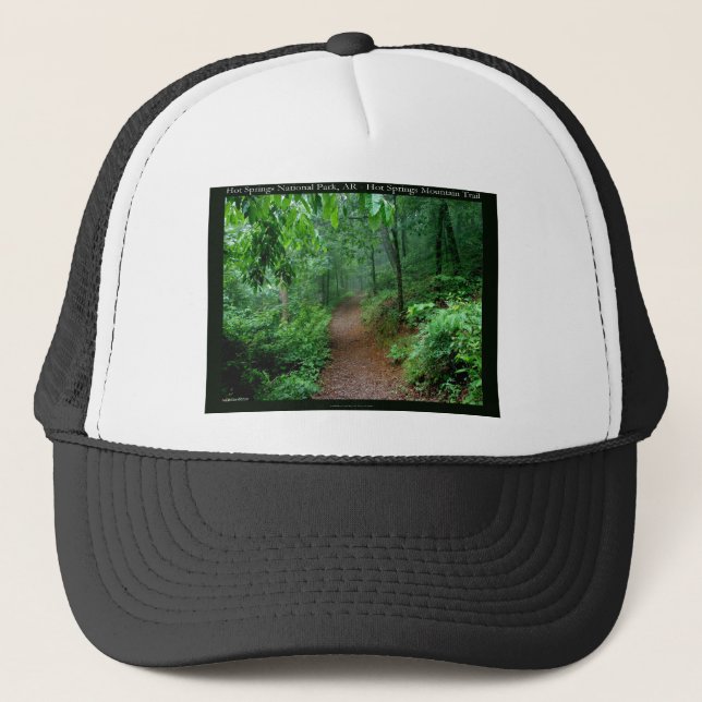 Hot Springs National Park, AR Fading Fog Gifts Trucker Hat (Front)
