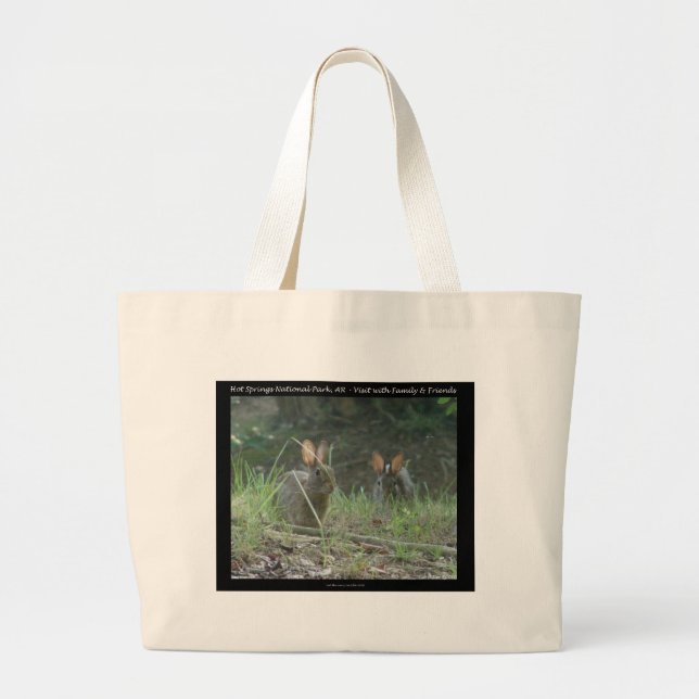 Hot Springs National Park, AR  Wild Rabbits Gifts Large Tote Bag (Front)