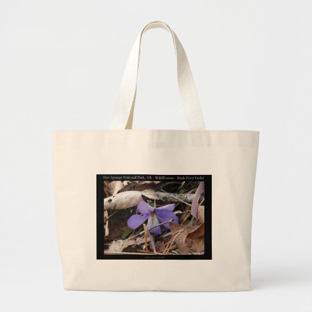 Hot Springs National Park, AR Wild Violets Gifts Large Tote Bag (Front)