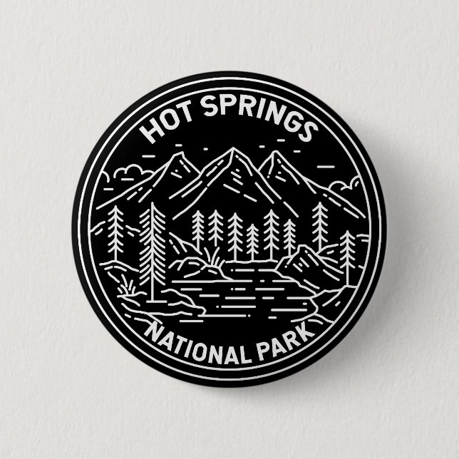 Hot Springs National Park Arkansas Monoline 6 Cm Round Badge (Front)