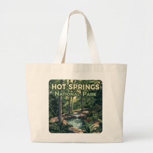 Hot Springs National Park Arkansas Retro  Large Tote Bag