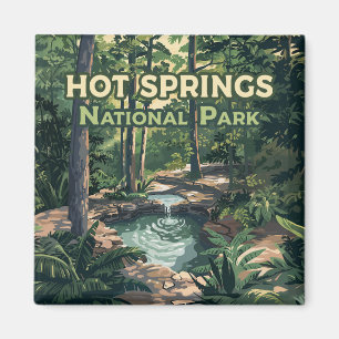 Hot Springs National Park Arkansas Retro  Magnet