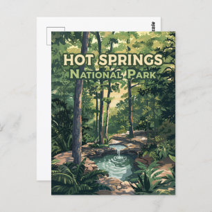 Hot Springs National Park Arkansas Retro  Postcard