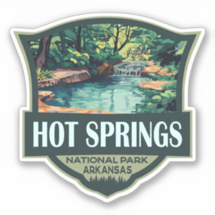 Hot Springs National Park Illustration Retro Badge