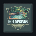Hot Springs National Park Illustration Retro Badge Magnet<br><div class="desc">Hot Springs vector artwork design. The park is in central Garland County,  Arkansas,  adjacent to the city of Hot Springs,  the county seat.</div>
