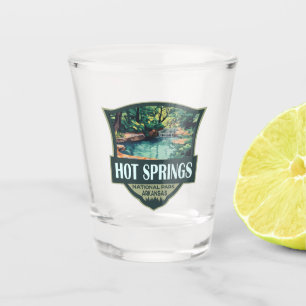 Hot Springs National Park Illustration Retro Badge Shot Glass