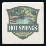 Hot Springs National Park Illustration Retro Badge Stone Coaster<br><div class="desc">Hot Springs vector artwork design. The park is in central Garland County,  Arkansas,  adjacent to the city of Hot Springs,  the county seat.</div>
