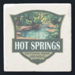 Hot Springs National Park Illustration Retro Badge Stone Coaster<br><div class="desc">Hot Springs vector artwork design. The park is in central Garland County,  Arkansas,  adjacent to the city of Hot Springs,  the county seat.</div>