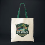 Hot Springs National Park Illustration Retro Badge Tote Bag<br><div class="desc">Hot Springs vector artwork design. The park is in central Garland County,  Arkansas,  adjacent to the city of Hot Springs,  the county seat.</div>