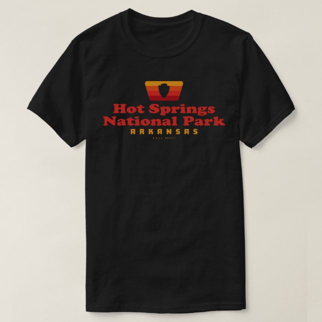 Hot Springs National Park Retro Badge Arrowhead Re T-Shirt (Design Front)