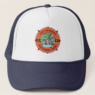 Hot Springs National Park Retro Compass Emblem Trucker Hat