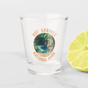 Hot Springs National Park Retro Distressed Circle Shot Glass