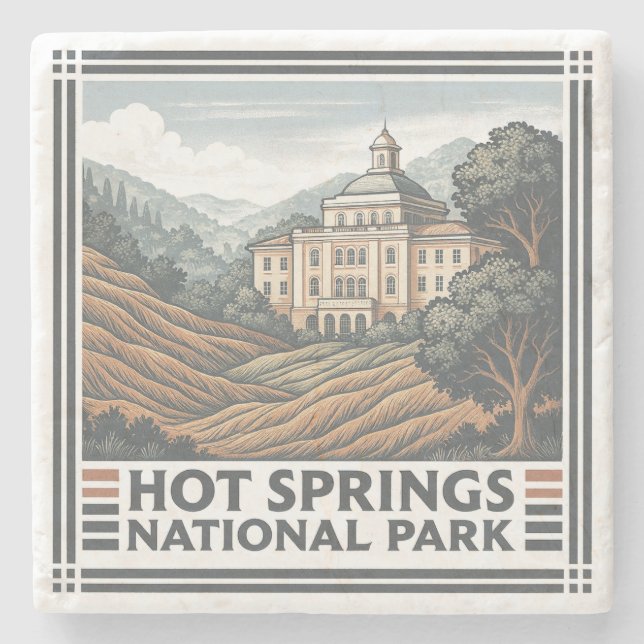 Hot Springs National Park Stone Coaster (Front)