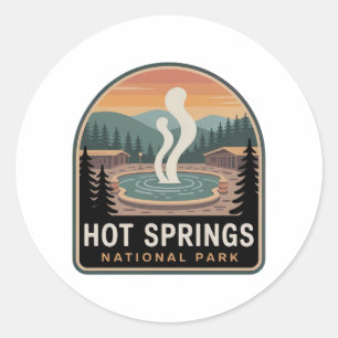 Hot Springs National Park Vintage Badge Classic Round Sticker