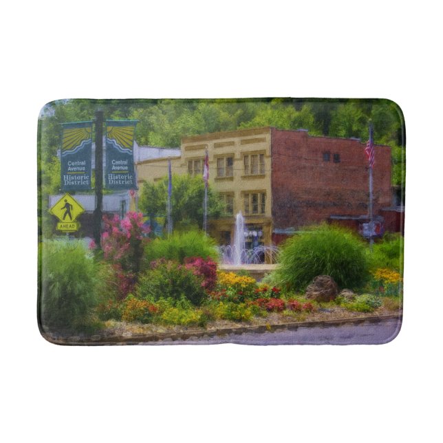 Hot Springs Roundabout Painterly Bath Mat (Front)