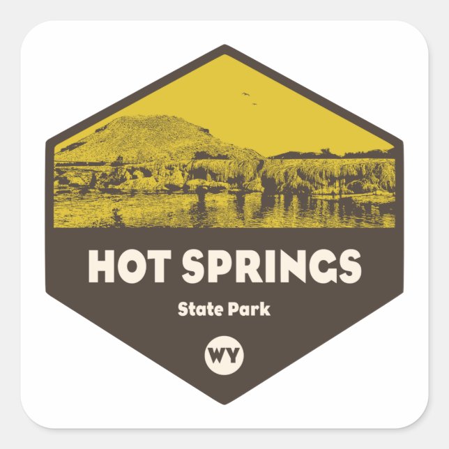 Hot Springs State Park Wyoming Square Sticker (Front)