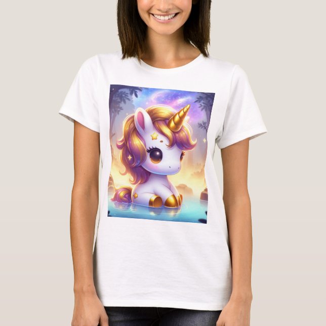 Hot Springs Unicorn Basic T-Shirt (Front)