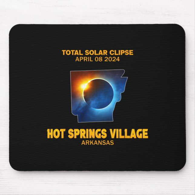 Hot Springs Village Arkansas 2024 Total Solar Ecli Mouse Pad (Front)
