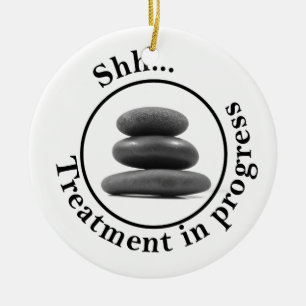 Hot Stone Massage Do Not Disturb Ceramic Ornament