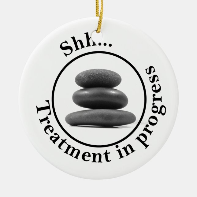 Hot Stone Massage Do Not Disturb Ceramic Ornament (Front)