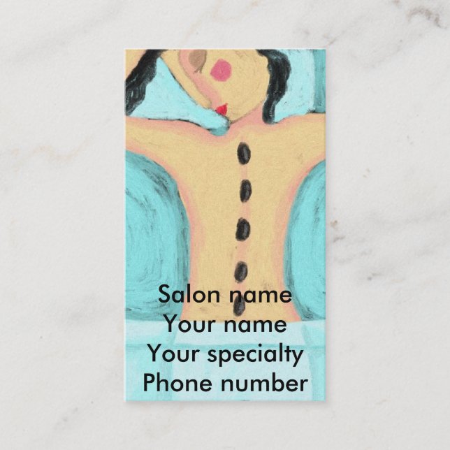 Hot Stone Massage Therapist Business Card (Front)
