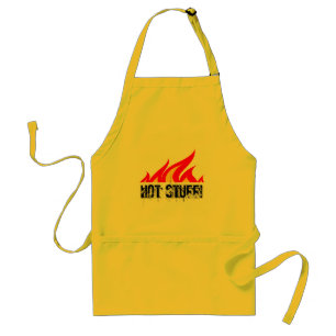 Hot stuff BBQ apron with burning fire flames