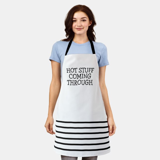 Hot Stuff Coming Through Humor Apron (Worn)