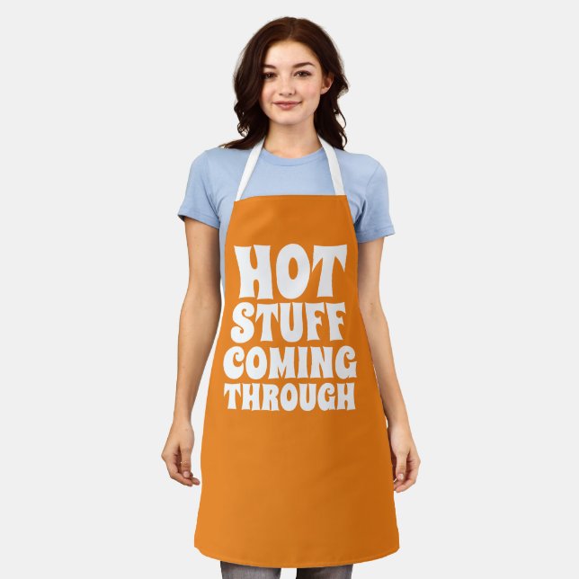 Hot Stuff Coming Through Humour Apron (Worn)