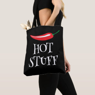 Hot Stuff funny spicy red chilli pepper shoulder Tote Bag