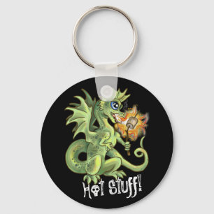 Hot Stuff! lil marshmellow roasting dragon Key Ring
