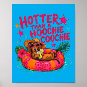 Hot Summer Dachshund Dog Poster