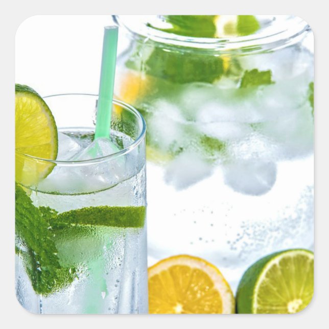 Hot Summer Day...Refreshing Square Sticker (Front)