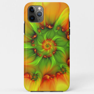 Hot Summer Green Orange Abstract Colourful Fractal iPhone 11 Pro Max Case
