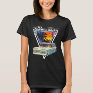 Hot Summer Nights 80's Tropical Vintage Retro Pane T-Shirt