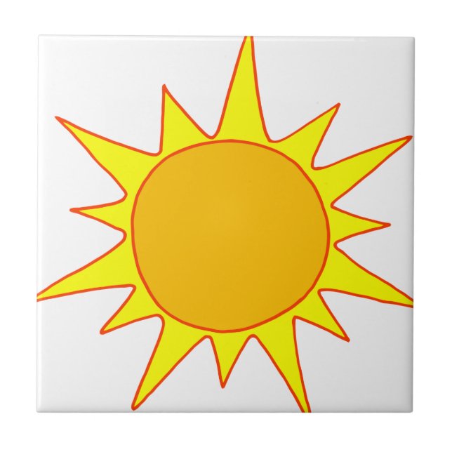 Hot Sun Cartoon Ceramic Tile (Front)