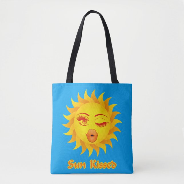 Hot Sun Kissed, Sun emoji, flirting Tote Bag (Front)