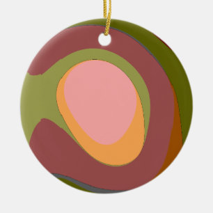Hot Sunset Abstract Art 113 Ceramic Ornament