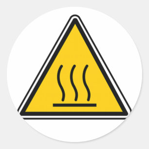 Hot Surface Sign Classic Round Sticker