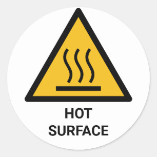 Hot Surface Warning, Extreme Heat Caution Classic Round Sticker