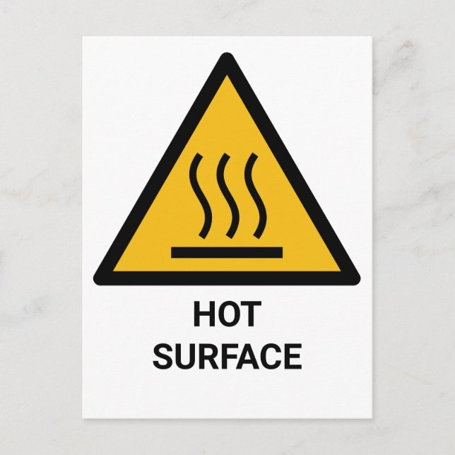 Hot Surface Warning, Extreme Heat Caution Postcard (Front)