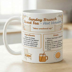 Hot Sweet Tea Recipe Porch Brunch Coffee Mug